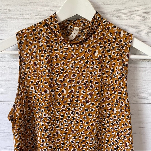 mts Leopard Tank Top Yellow Sz Small - Picture 2 of 9